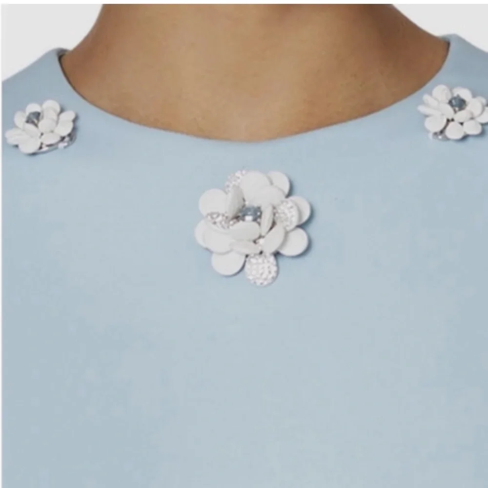 Betsey Johnson Light Blue Dress with embellished flowers